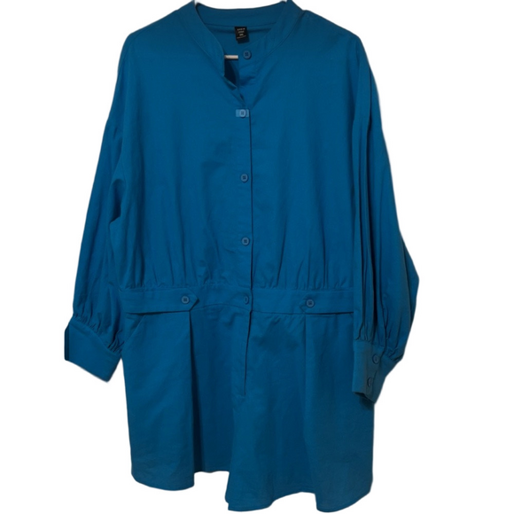 SHEIN Pants - 🛼SHEIN Vibrant Blue romper short size 2XL long sleeve GUC…